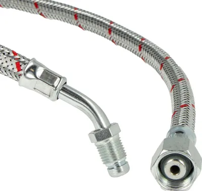 Produktbild von tecuro Universal - Ölschlauch mit losem 1/4 Zoll Dichtnipppel 45° x 3/8 Zoll Überwurfmutter - konisch dichtend x 1000 mm