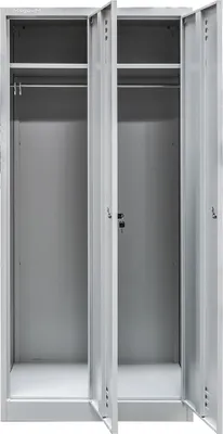 Zdjęcie produktu dla Szafka ubraniowa BHP socjalna metalowa Mega-M J-80 dwudrzwiowa szara 80x50x180 cm skręcana