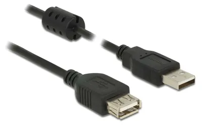 Productafbeelding van Delock - USB-verlengkabel - USB (mannelijk) naar USB (vrouwelijk) - USB 2.0 - 1 meter - Zwart