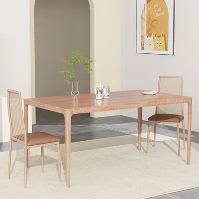 Immagine prodotto di CDGlobal set di 2 sedie da pranzo in lino sedia da cucina in rattan con schienale intrecciato, sedia d'accento con gambe in metallo sedia imbottita vintage per sala da pranzo/cucina/soggiorno