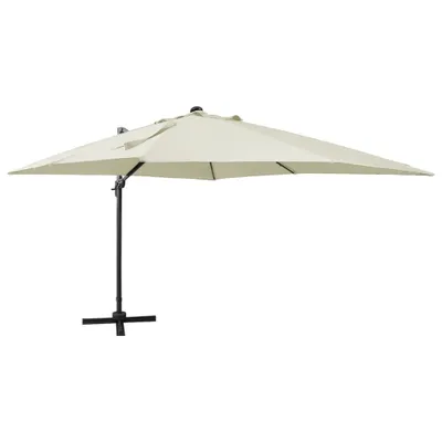 Immagine prodotto di vidaXL Ombrellone semaforo con illuminazione a LED 300 cm bianco sabbia