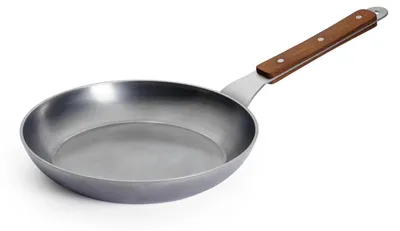 Flache Kohlenstoffstahl-Pfanne, Ø 24 cm, 5 cm hoch, induktionsgeeignet