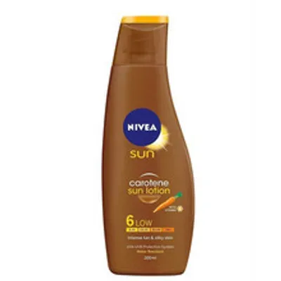 Produktbild von Nivea Sun Lotion Carotene 6 Intense Tan Silky Skin UVA UVB Protection 200ml