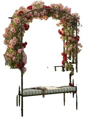Produktbild von Pergola, Gartenbank, Eisenkonstruktion, schwarz