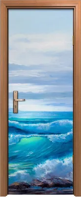 Produktbild von Türposter 70x200 cm Türaufkleber Türtapete Türfolie Klebefolie Sonnenuntergang auf dem Meeres Gemälde