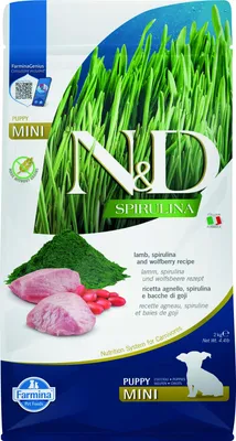 Zdjęcie produktu dla FARMINA N&D Spirulina Lamb Puppy Mini - sucha karma dla psów - 2 kg