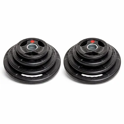 Produktbild von PH Fitness Olympische Gummi-Hantelscheiben 147.5KG Rabatt Set - Tri-Griff-Scheiben, 50 mm - Schwarz - Ideal für Krafttraining