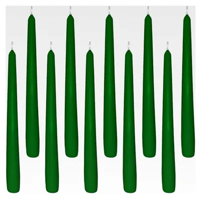 Produktbild von 10 Spitzkerzen dunkelgrün 23,5 x 245 mm