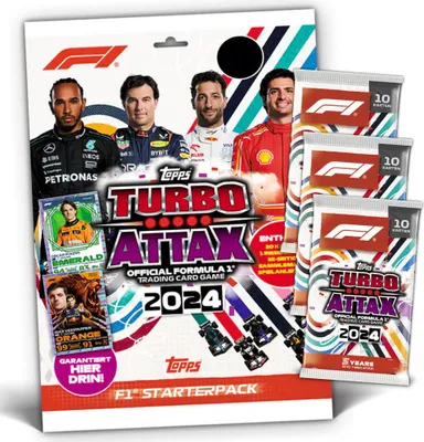 Produktbild von Topps Turbo Attax Karten Formula 1 - 2024 - 1 Starter + 3 Booster Sammelkarten