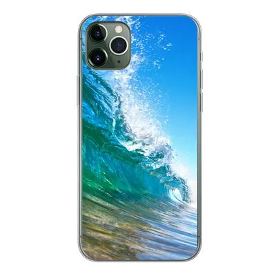 Produktbild von MuchoWow® Handyhülle Schutzhülle Hülle für iPhone 11 Pro Max Nahaufnahme einer Welle, die sich vor der Küste von Hawaii bricht Silikon Softcase Handy Hülle - Schutz
