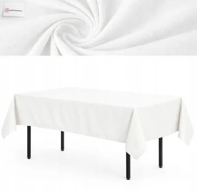 Produktbild von Tischdecke Für Rechteckige Tische, Aus Dickem Baumwollstoff, 240 × 160 Cm, Weiß, 220 G, 100 % Baumwolle