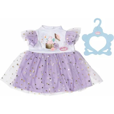 A baby doll dress and a hanger are displayed against a white background.