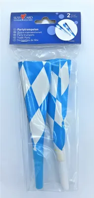 Produktbild von 5 x 2er Set Partytrompeten- blau/weiß