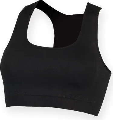 Produktbild von Skinni Fit Damen Workout Top / Crop-Top / Bustier RW4424 (L) (Schwarz)