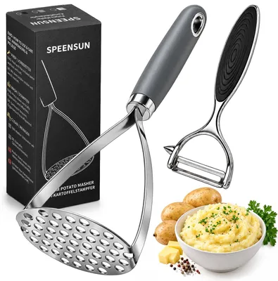 Kartoffelstampfer, Edelstahl, schwarz, 26 cm, spülmaschinengeeignet