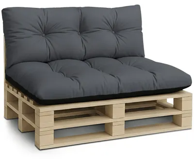 Produktbild von Palettenkissen Outdoor 2er Set 120x80 + 120x40 für Palettenmöbel Graphit