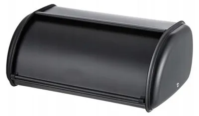 Produktbild von Edelstahl-Brotdose – Kompakte Brotdose für Brötchen und Gebäck – Schwarz – 36 x 23 x 14,5 cm