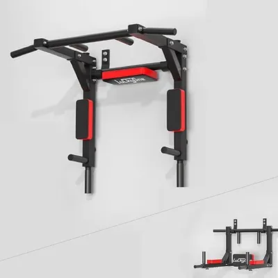 Produktbild von Multifunktionale Klimmzugstange zur Wandmontage, Dip-Station für Heimstudio, Indoor-Training, unterstützt bis zu 200 kg