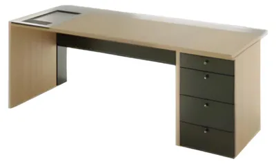 Image de Bureau Designer Marron Noir Luxe Meuble de Bureau Bois