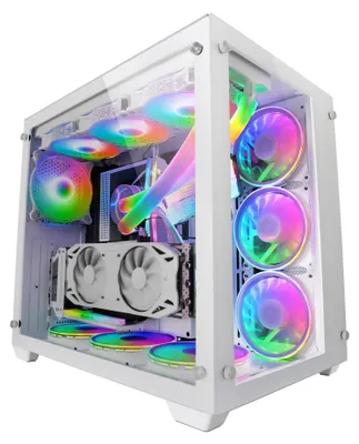 Productafbeelding van Mars Gaming MCV3W, Tower, PC, Wit, ATX, micro ATX, Mini-ITX, EATX, Gaming, 16,2 cm