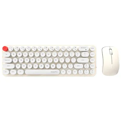 Image de Ensemble clavier + souris sans fil Mofii Bean 2.4G (blanc et beige)