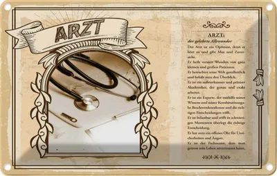 Produktbild von vianmo Blechschild 20x30 cm Arzt Beruf Arbeit