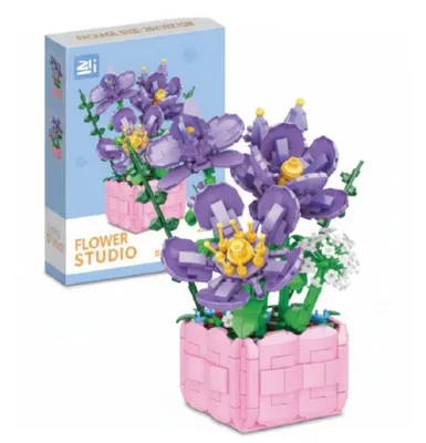 Obrázok produktu pre Stavebnica COIL, kytica kvetov, stavebnica, stavebnica hračiek, stavebnica, botanická kolekcia, bytové dekorácie, model: 9113A, fialová, 583 ks.
