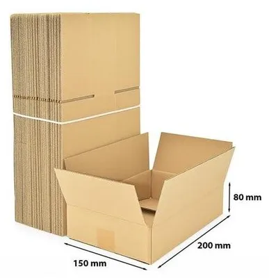 Image de Carton pliable 200 x 150 x 80 mm (extérieur) B320 100 pièces