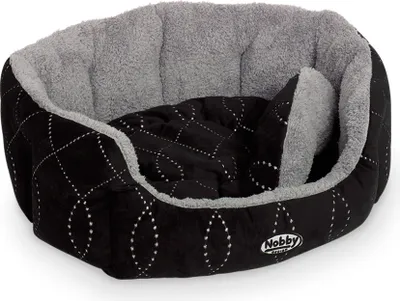 Image de Lit confort Nobby ovale "CENO" L x l x H : 65 x 57 x 22 cm noir / gris