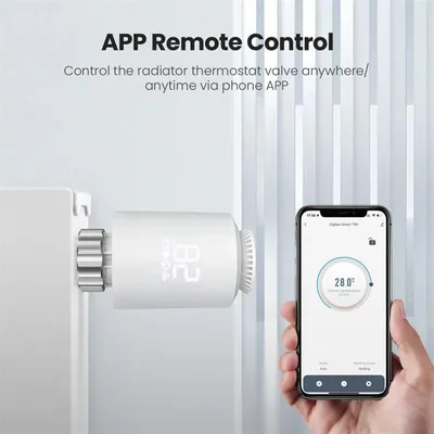 Zdjęcie produktu dla Inteligentny termostat grzejnikowy Zigbee - zawór termostatyczny - sterowanie za pomocą aplikacji - sterowanie głosowe - programowalny - zestaw 6 sztuk bez bramki Zigbee