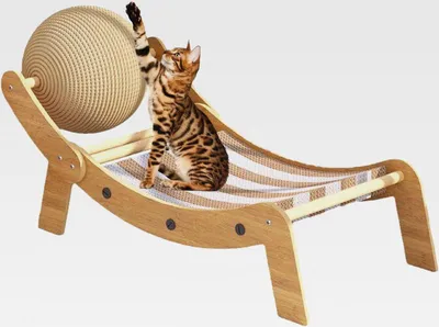 Produktbild von Katzen Kratzliege,Kratzbett für Katzen - Spielrampe Mit Rollball Für Spielplatz Haus Garten Wohnung Indoor Outdoor