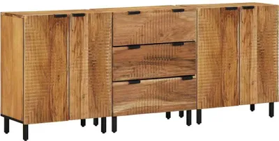 Immagine prodotto di Credenza 3 pezzi Brown 60 x 33 x 75 cm in legno massiccio di acacia