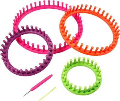 Image de Jeu d'anneaux à tricoter, D : 12-17-22-27 cm, 1 jeu