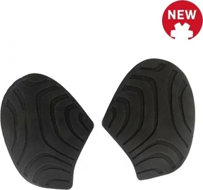 Zwei schwarze Gummifüße für Kletterschuhe; mit strukturiertem Profil; von Ocun; neu im Sortiment.