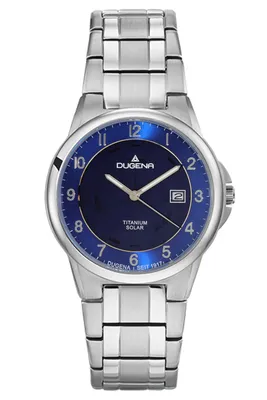 Produktbild von Dugena Herrenuhr 4460918 Gent Solar, Quarzwerk, blaues Zifferblatt, Titan