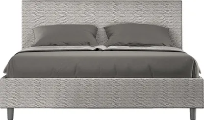 Produktbild von ITYHOME - Gepolstertes Bett mit Lattenrost 160x190 mit Stoffbezug Aragona 1 Weiß Adele