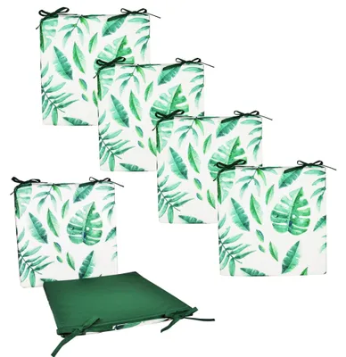 Produktbild von JACK 4er Set Motiv Outdoor Wende Stuhlkissen 40x40cm Kissen Wasserfest Waschbar Blatt