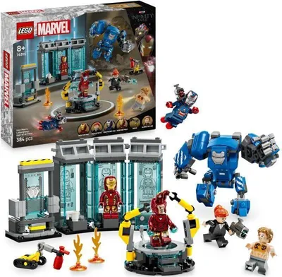 Immagine prodotto di LEGO Marvel Laboratorio di Iron Man: armeria, set di costruzione, 384 pezzi, dagli 8 anni in su, 5 minifigure