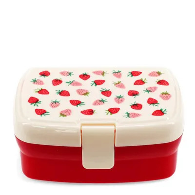 Produktbild von Lunchbox mit herausnehmbaren Fach Erdbeere Kunststoff Clipverschluss ca.17x13x7,5cm