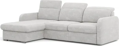 Produktbild von MEBLINI Schlafcouch mit Bettkasten - Ecksofa mit Schlaffunktion - Sofa mit Relaxfunktion und Kopfstützen - Couch L-Form - Eckcouch - Wohnlandschaft - EMERALD - 215x167x84cm - Hellgrau Webstoff