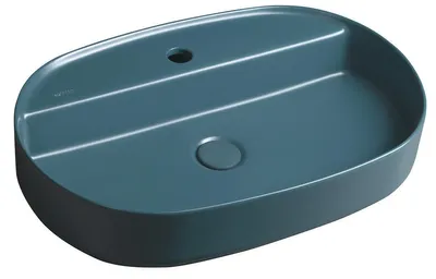 Produktbild von INFINITY OVAL Aufsatzwaschbecken, 60x40cm, grün Petrol matt