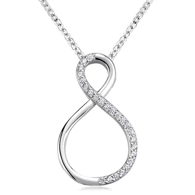 Produktbild von MATERIA by Matthias Wagner Unendlichkeitszeichen Kette mit Anhänger Silber 925 rhodiniert mit Zirkonia KA-223
