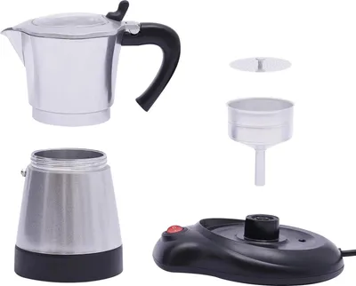 Elektrische Kaffeemaschine - Mokkakanne/Espressokocher - Kapazität 300 ml, 6 Tassen - Leistung 480 W - Sicherheitsfunktion - Für Zuhause und Café
