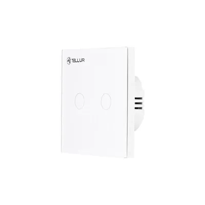 Immagine prodotto di Switch intelligente Tellur WiFi, 2 porte, 1800 W, 10 A., bianco