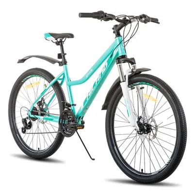 Produktbild von HILAND 26 Zoll Mountainbike MTB mit Aluminiumrahmen 21 Gang Schaltung Doppelscheibenbremse Lock-Out Federgabel, Mintgrün