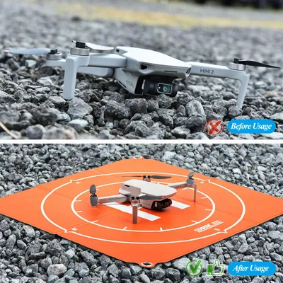 Immagine prodotto di 50 cm/20 pollici pad di atterraggio drone universale, pieghevole, bifacciale, impermeabile, sostituzione per DJI Mavic Mini/ Mini2/ Air 2S/ 2/ 2 Pro/ FPV