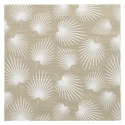 Produktbild von 360 Servietten, 3-lagig 1/4-Falz 33 cm x 33 cm "White Leaves"