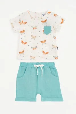 Produktbild von MOD Jeans | Kinder-Trainingsset - 2-teilig - Mint - Baumwolle - Atmungsaktiv und bequem