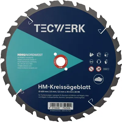 Produktbild von Tischkreissägeblatt AD 500mm Z.36 HB Schnitt-B.3,8mm TECWERK