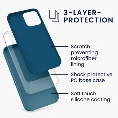 Produktbild von kwmobile Handyhülle für iPhone 12 Hülle / iPhone 12 Pro Hülle - Silikon Handy Case - weiche Oberfläche - kabelloses Laden - Petrol matt